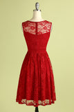 Vestido de renda curto vermelho