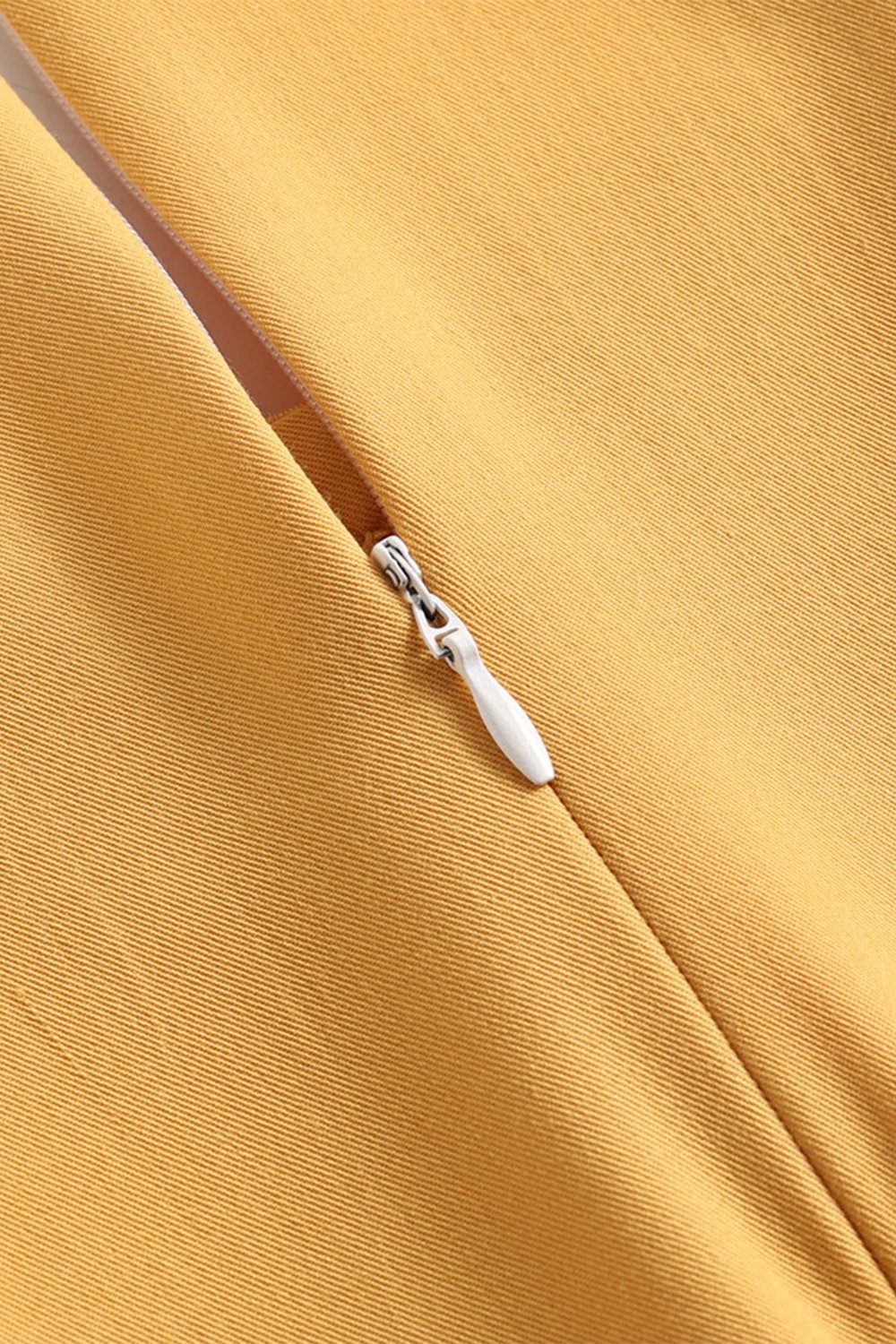 Vestido de balanço amarelo sólido dos anos 50