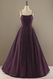 Encantador Uma Linha Roxa Baile Vestido Com Abertura Frontal