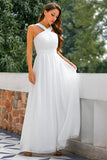 Vestido plissado com decote em v