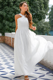 Vestido plissado com decote em v