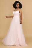 Spaghetti Cor-de-rosa tiras tulle vestido de dama de honra