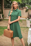 Vestido de verão vintage polka dots verdes