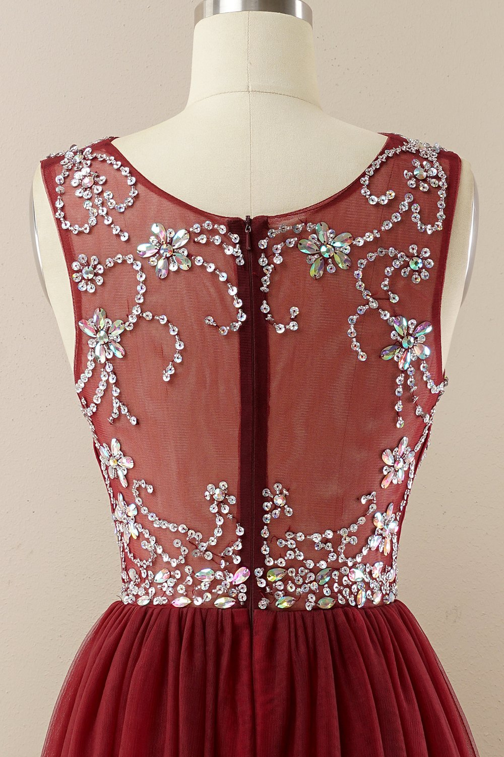 Vestido de baile de tulle de missanga