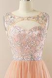 Vestido de baile de tulle de missanga