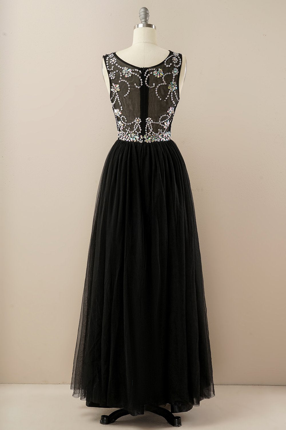 Vestido de baile de tulle de missanga