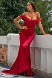 Vermelho fora do ombro Vestidos De Baile