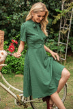 Vestido de verão vintage polka dots verdes