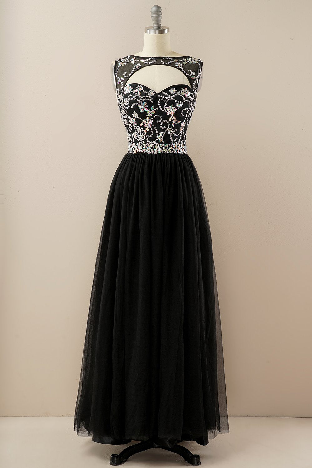Vestido de baile de tulle de missanga