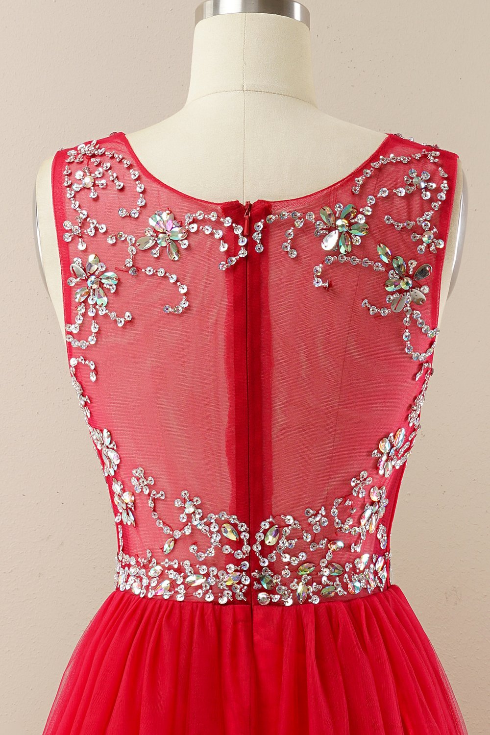 Vestido de baile de tulle de missanga