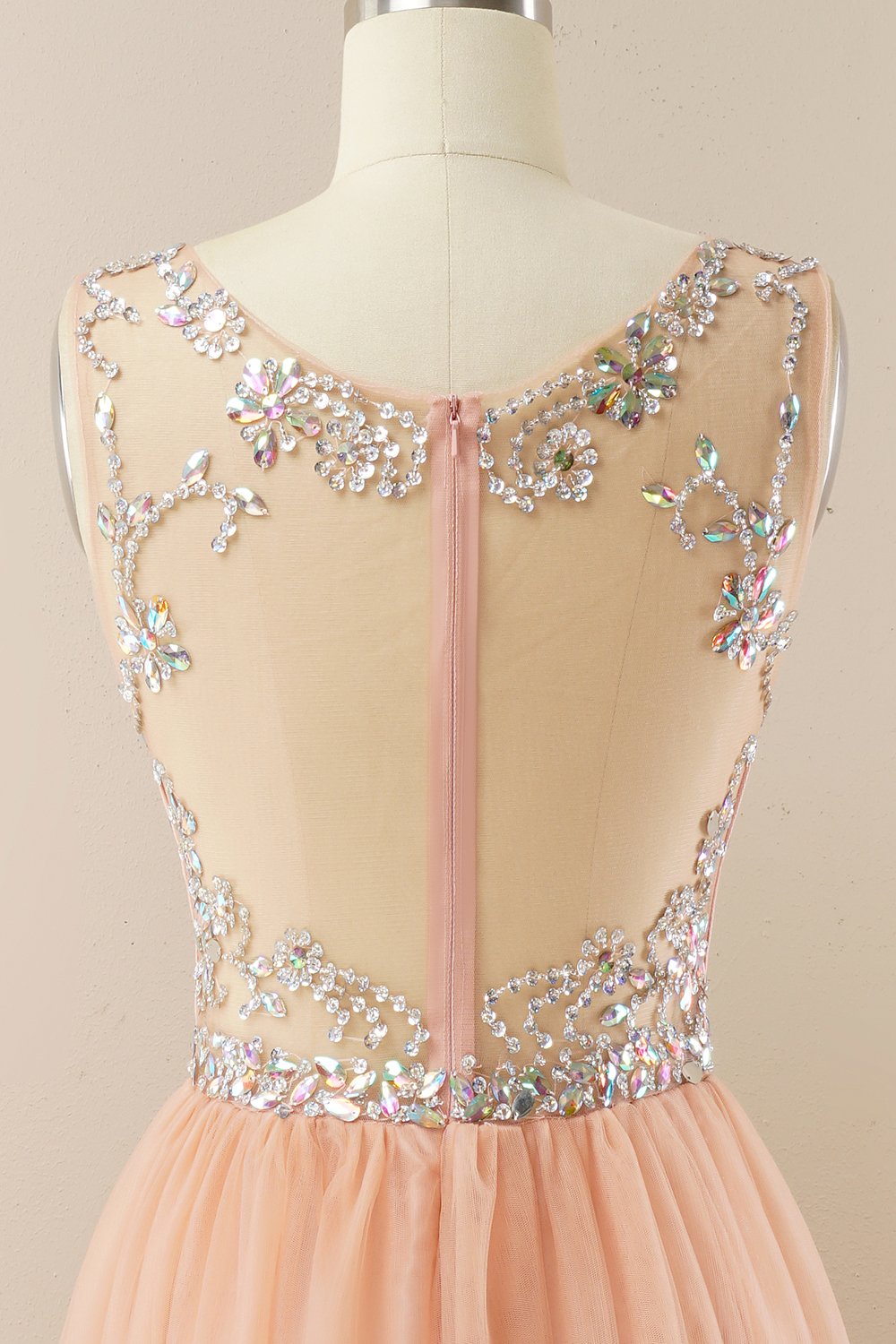 Vestido de baile de tulle de missanga