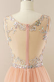 Vestido de baile de tulle de missanga