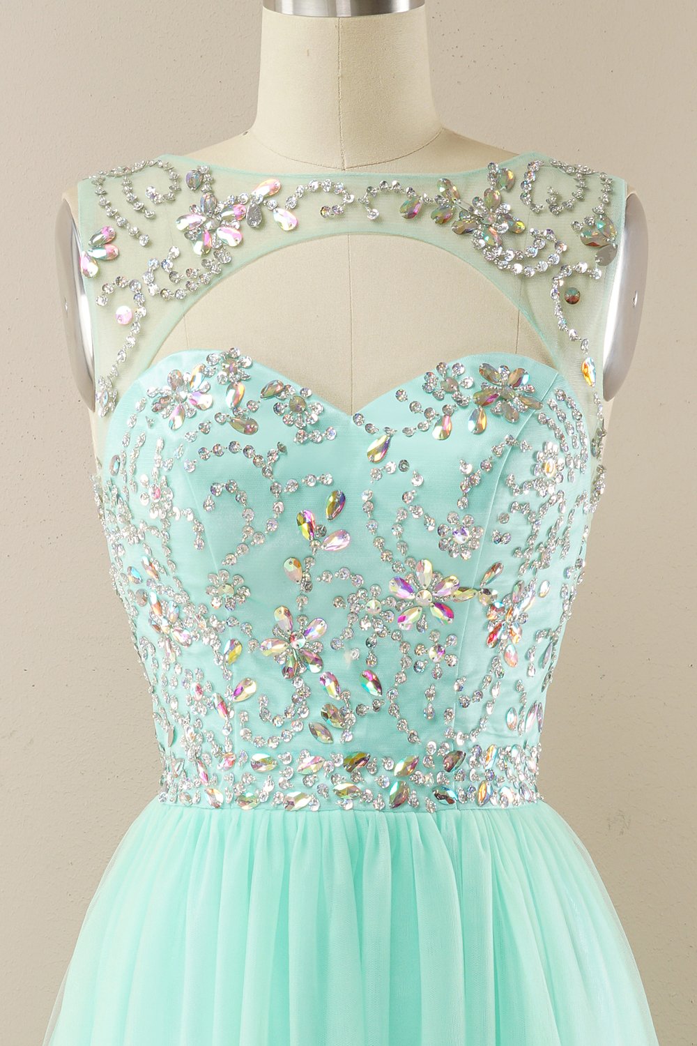 Vestido de baile de tulle de missanga