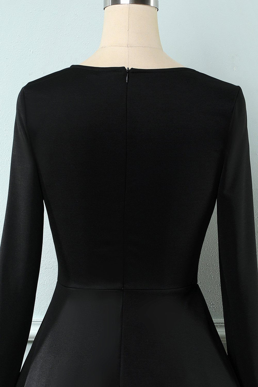 Vestido xadrez de 1950 com mangas compridas
