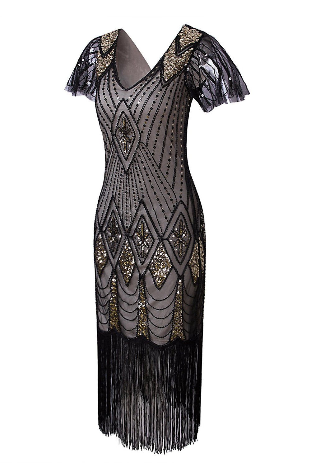 Flapper Black 1920s Sequins Dress