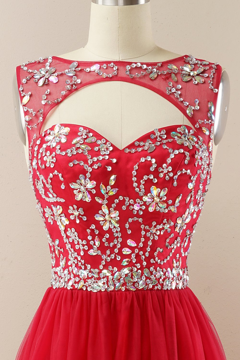 Vestido de baile de tulle de missanga