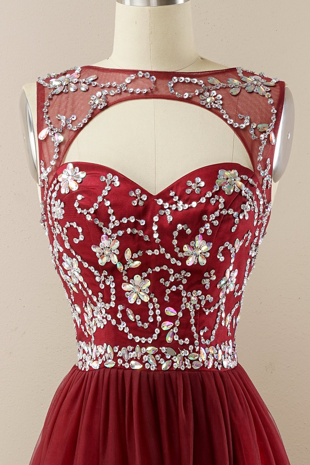Vestido de baile de tulle de missanga