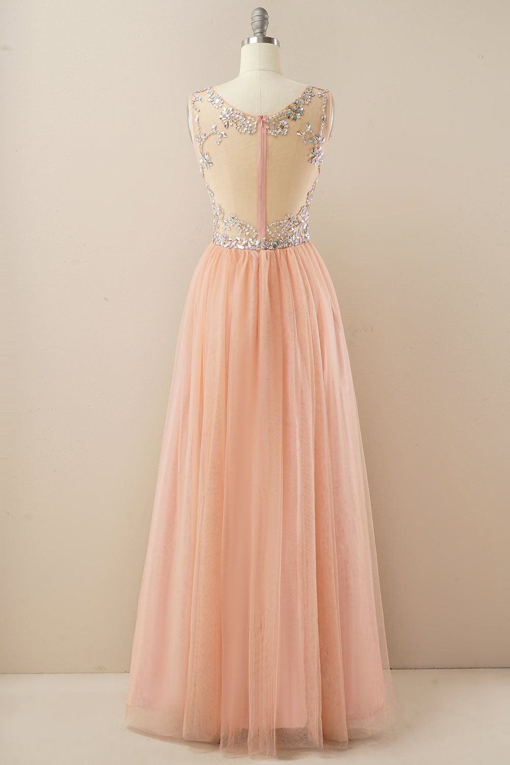 Vestido de baile de tulle de missanga