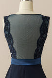 Vestido de baile longo applique