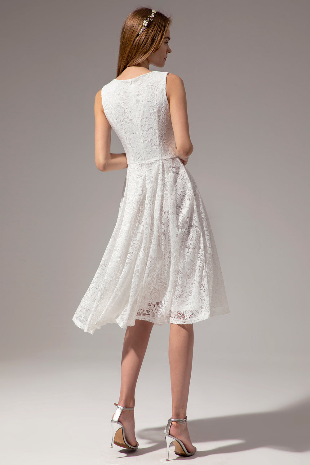 Vestido Midi de Renda Branca