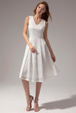 Vestido Midi de Renda Branca