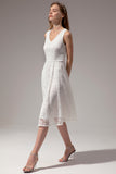 Vestido Midi de Renda Branca