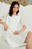 Vestido de renda de mangas de batwing