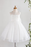 Vestido de menina flor branca com arco