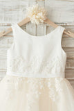 Meninas Bambi Ivory Broderie Anglaise Tulle Dress