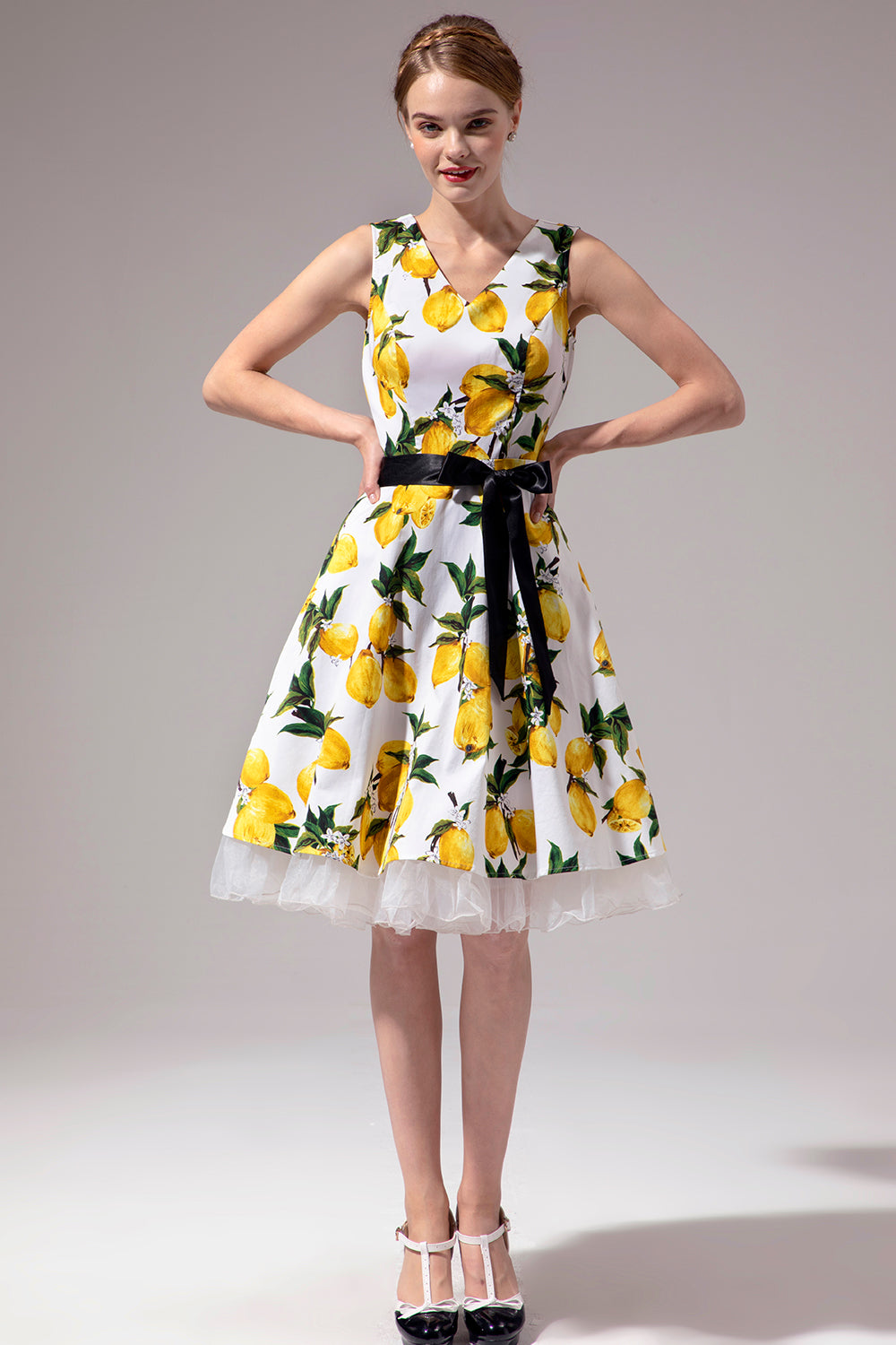 Vestido com decote em V