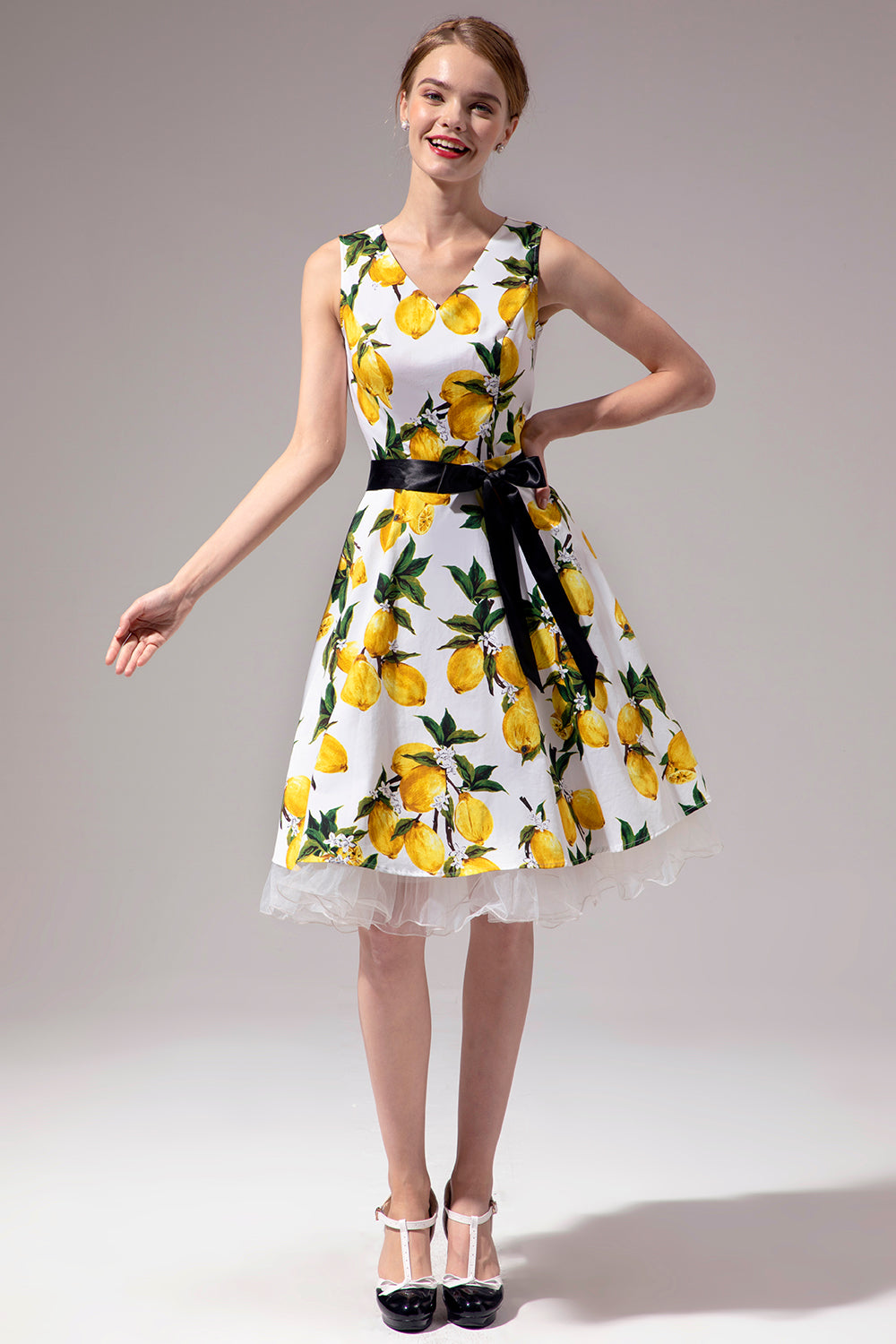 Vestido com decote em V