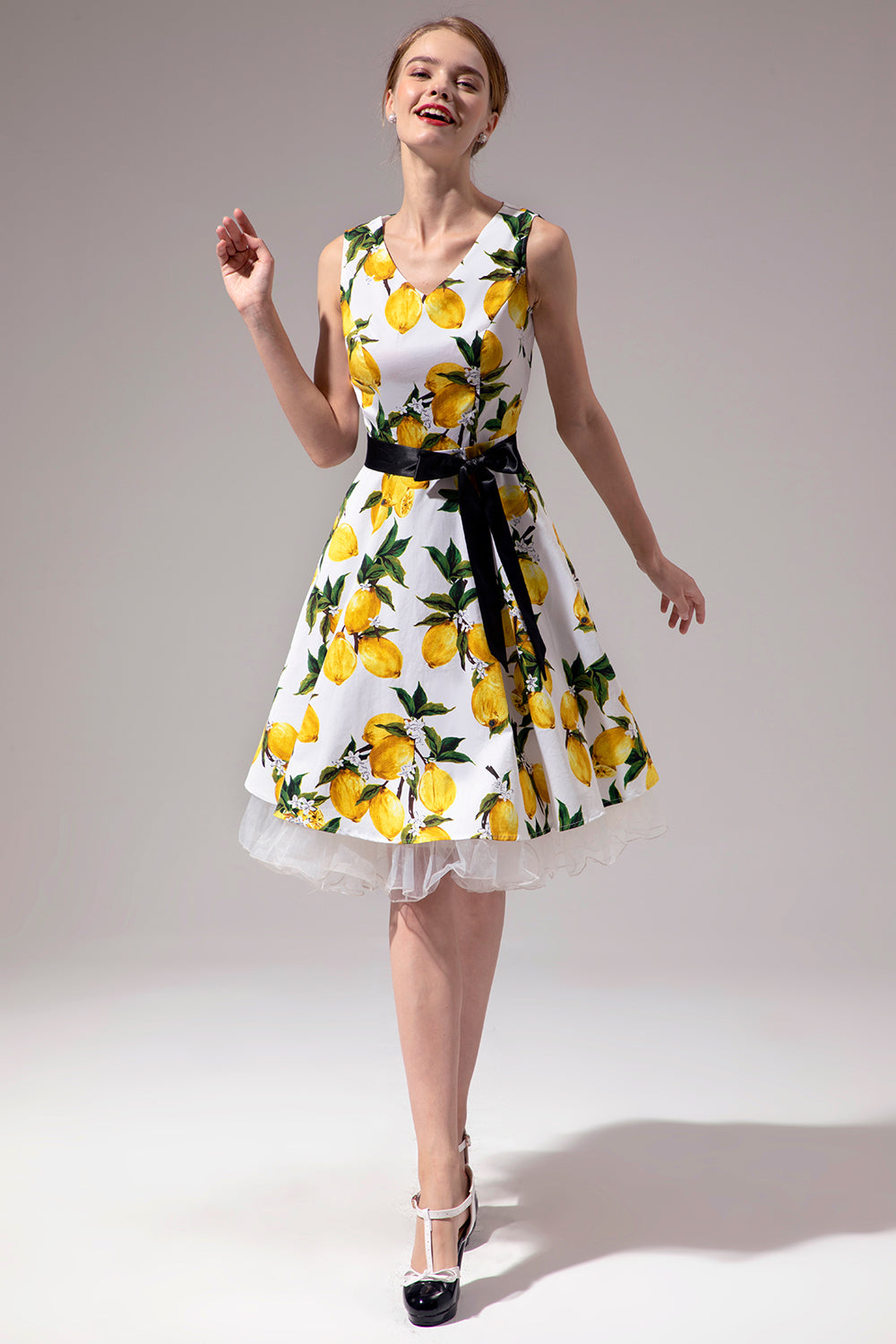 Vestido com decote em V
