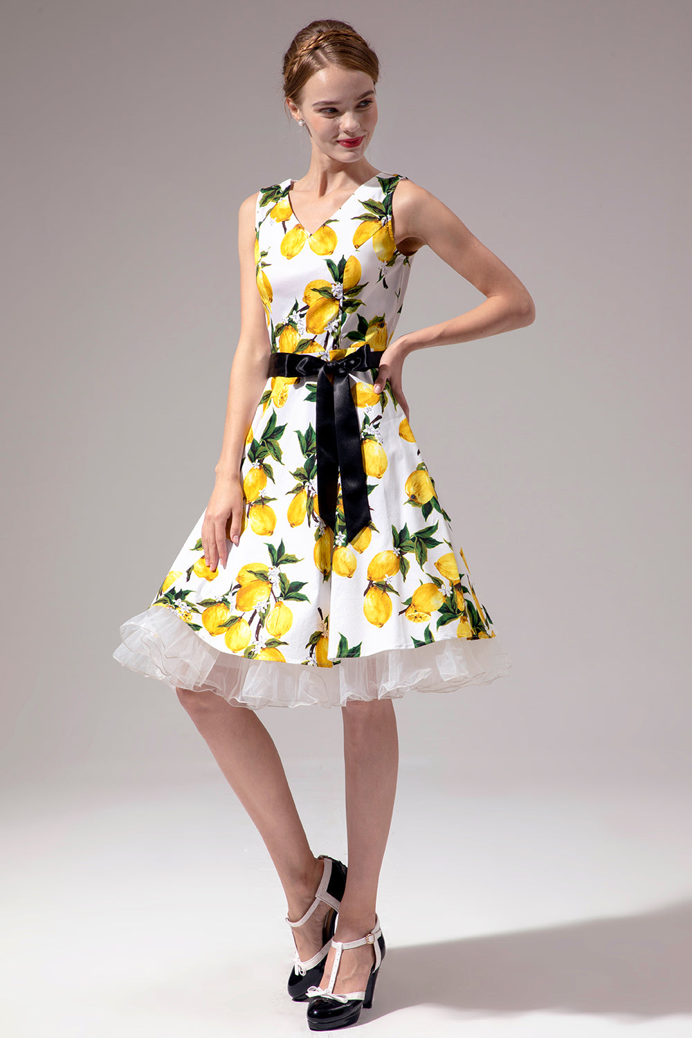 Vestido com decote em V