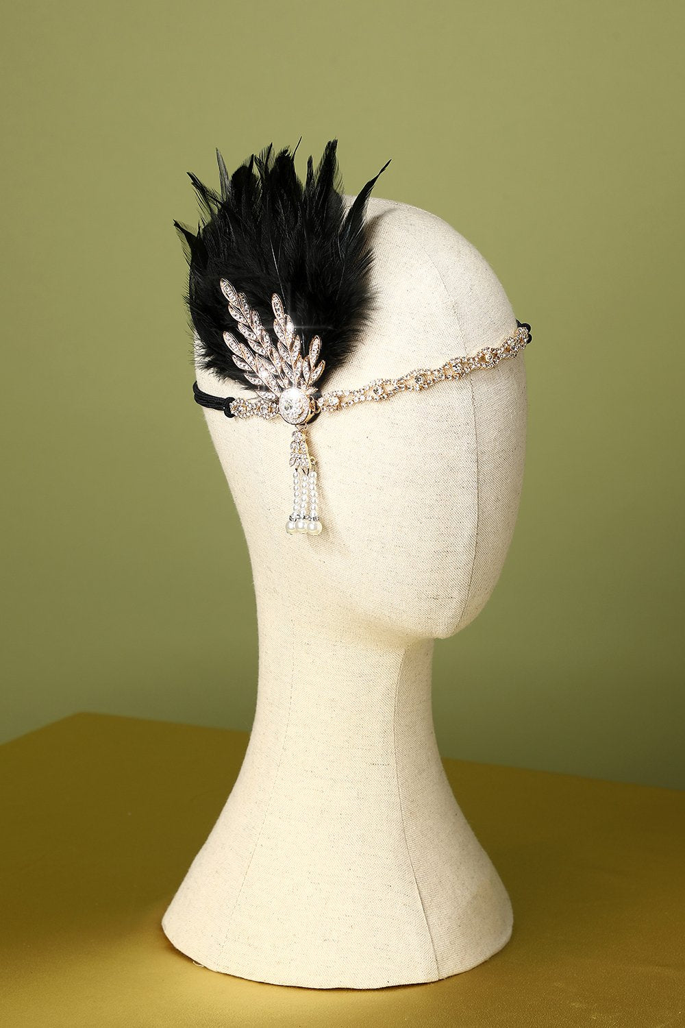 Faixa De Cabeça Preta Flapper Dos Anos 1920