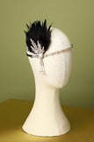 Faixa De Cabeça Preta Flapper Dos Anos 1920