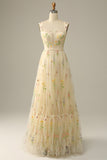 Vestido de baile champanhe A-Line
