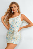 Vestido de Cocktail Um Ombro Branco