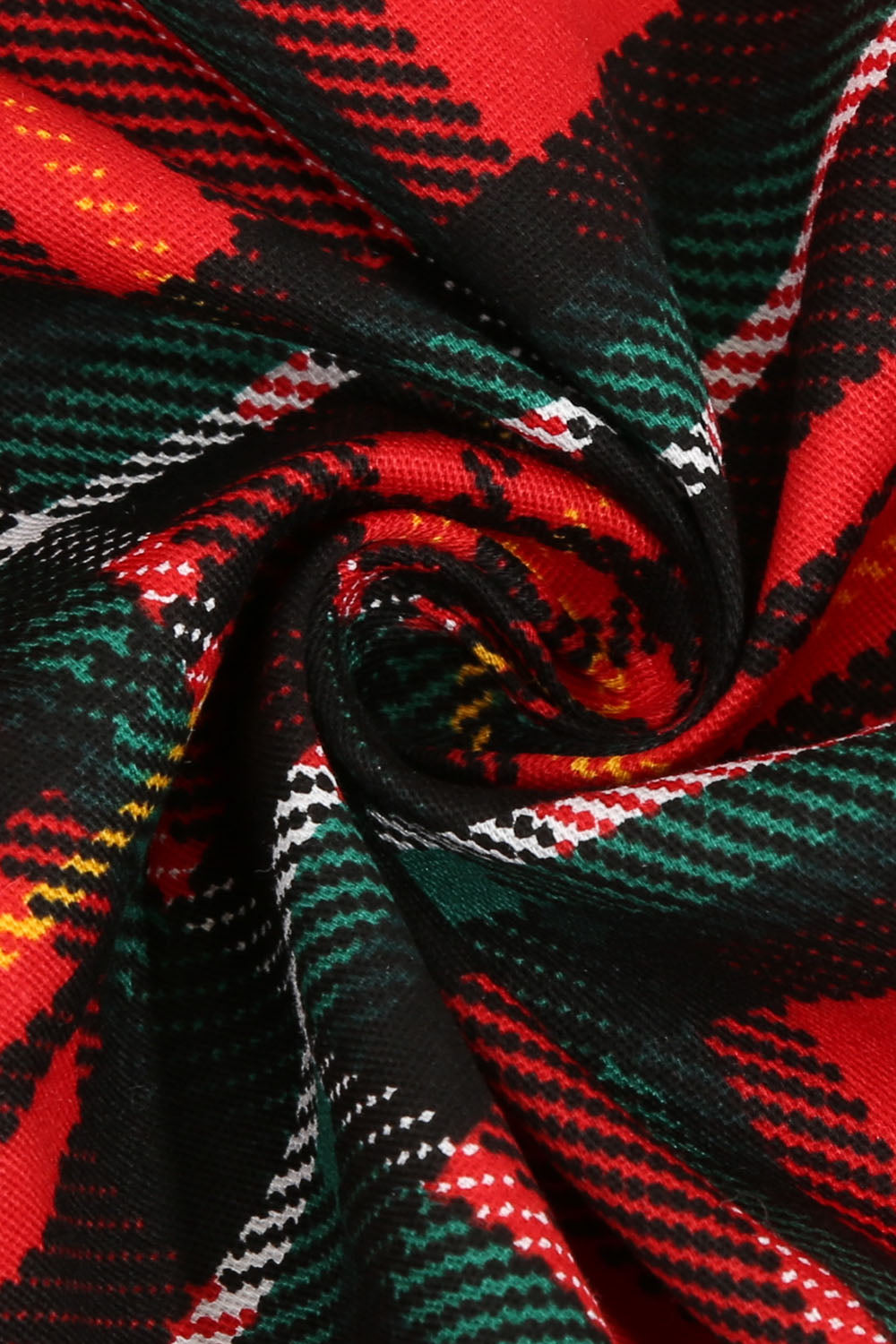 Vestido de Natal de impressão de xadrez de amor vermelho