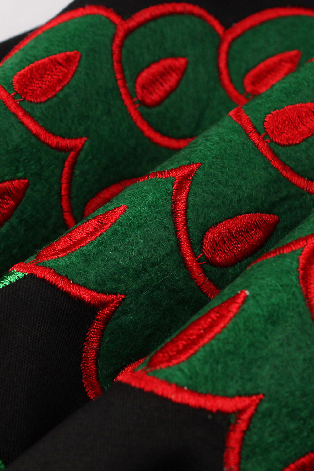 Vestido preto de Xmas com mangas de chapéu de árvore de Natal