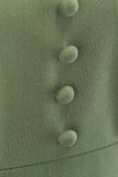 Vestido de balanço de mangas compridas v-neck verde