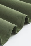 Vestido de balanço de mangas compridas v-neck verde