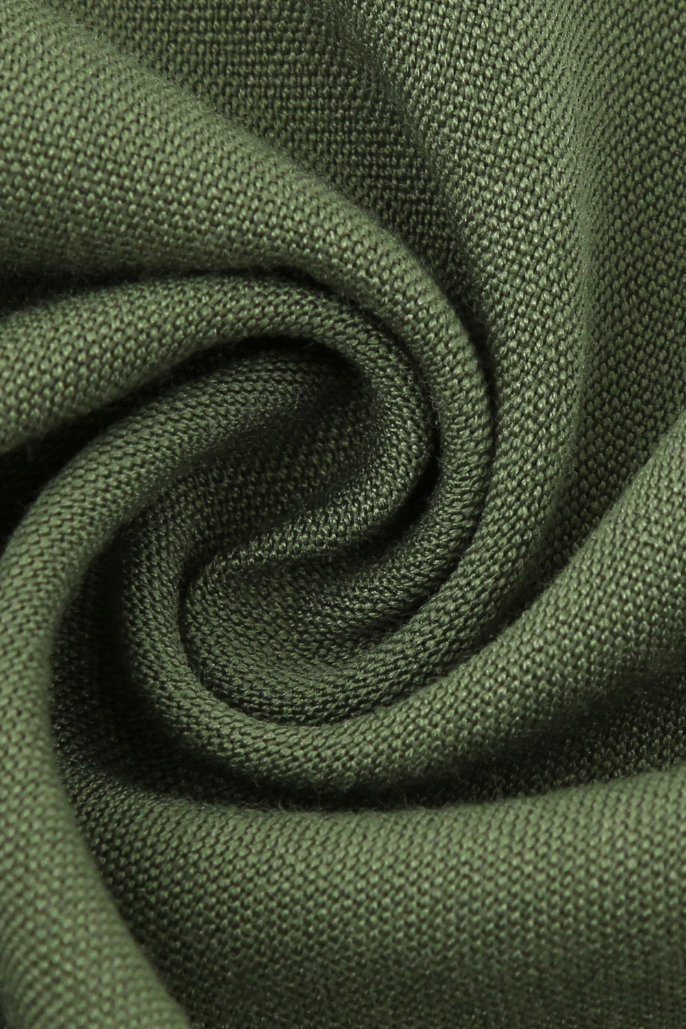 Vestido de balanço de mangas compridas v-neck verde