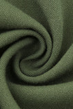 Vestido de balanço de mangas compridas v-neck verde