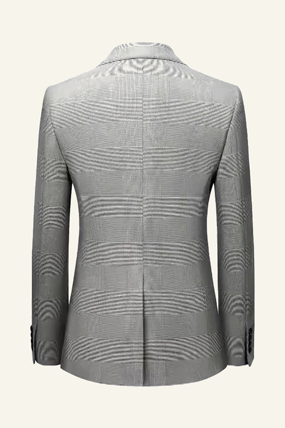 Cinza Placa Fato de Casamento 3 Peças