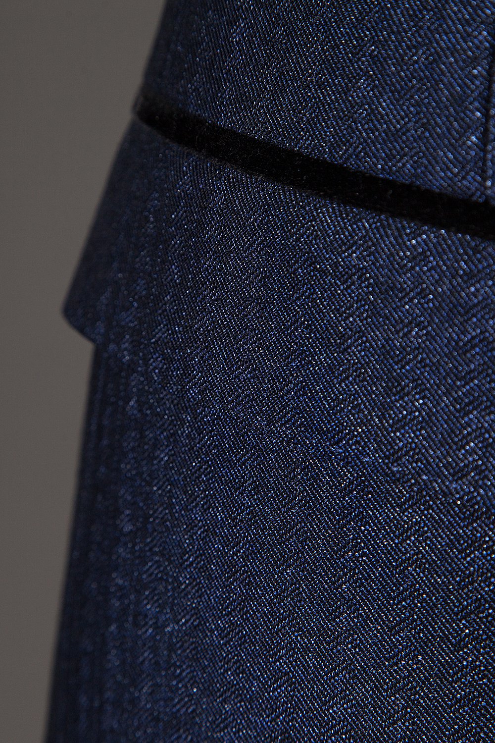 Azul Escuro Lapela de Pico Terno Masculino Duplo Peito