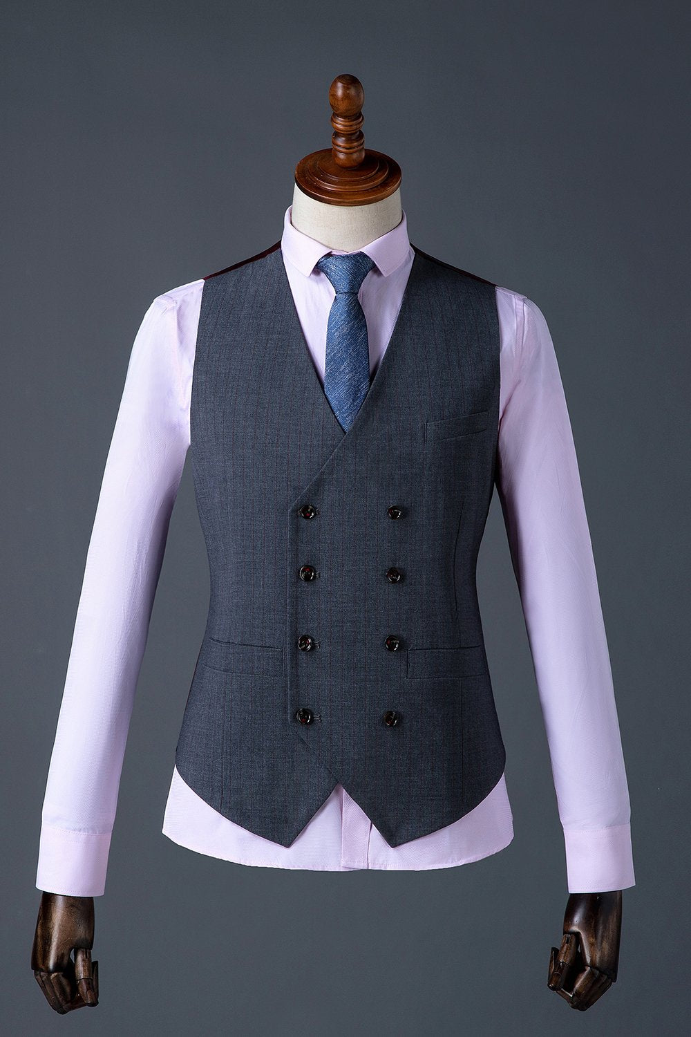 Terno Masculino 3 Peças Peito Único Azul Escuro