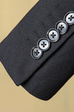 Preto Lapela de Pico Terno Masculino 3 Peças
