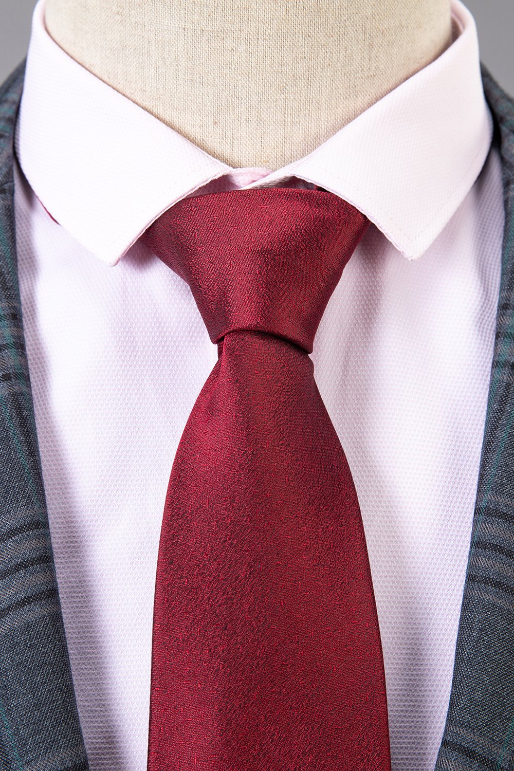 Cinza Xadrez 3 Peças Lapela de Pico Terno Masculino