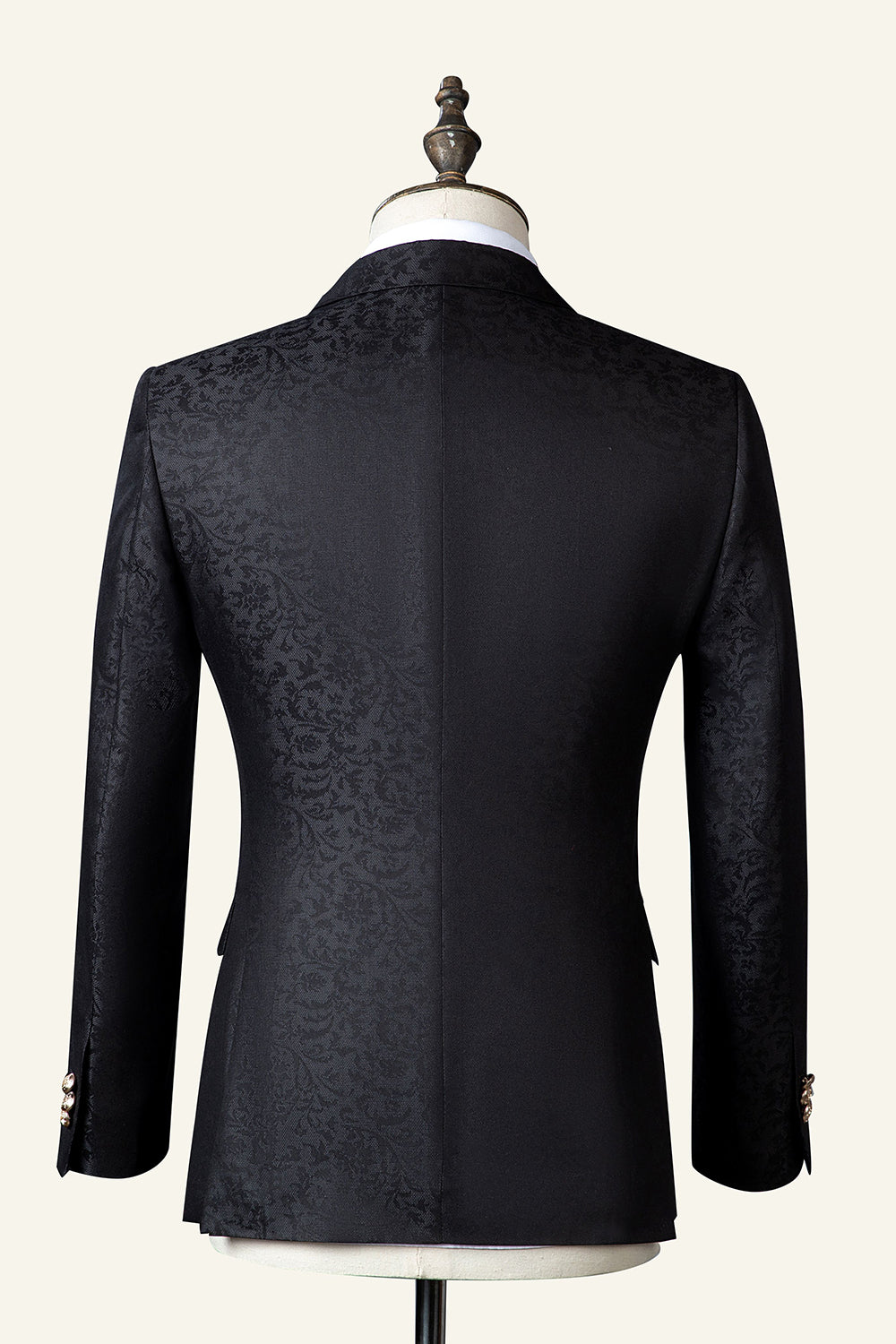 Preto Duplo Peito Terno Masculino