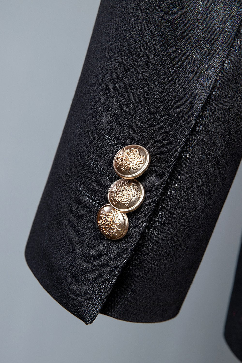 Preto Duplo Peito Terno Masculino